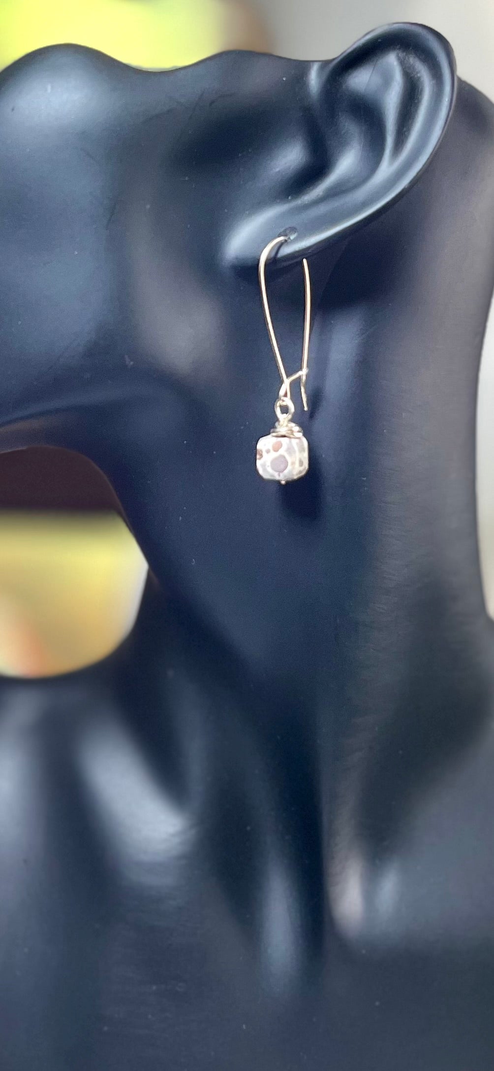 Sterling Silver earrings with Asteroid Jasper Drops