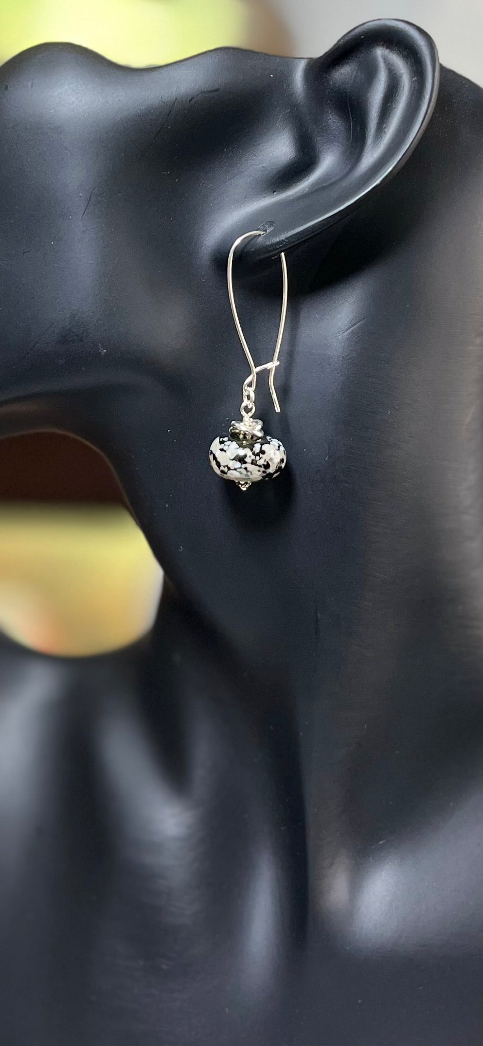 Sterling Earrings with Handmade Lampwork Glass Drops