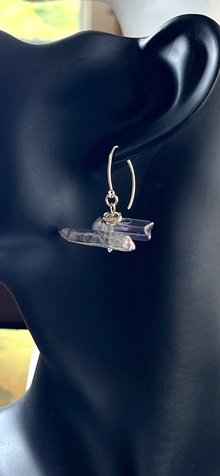 Sterling Silver and Gray Quartz Earrings