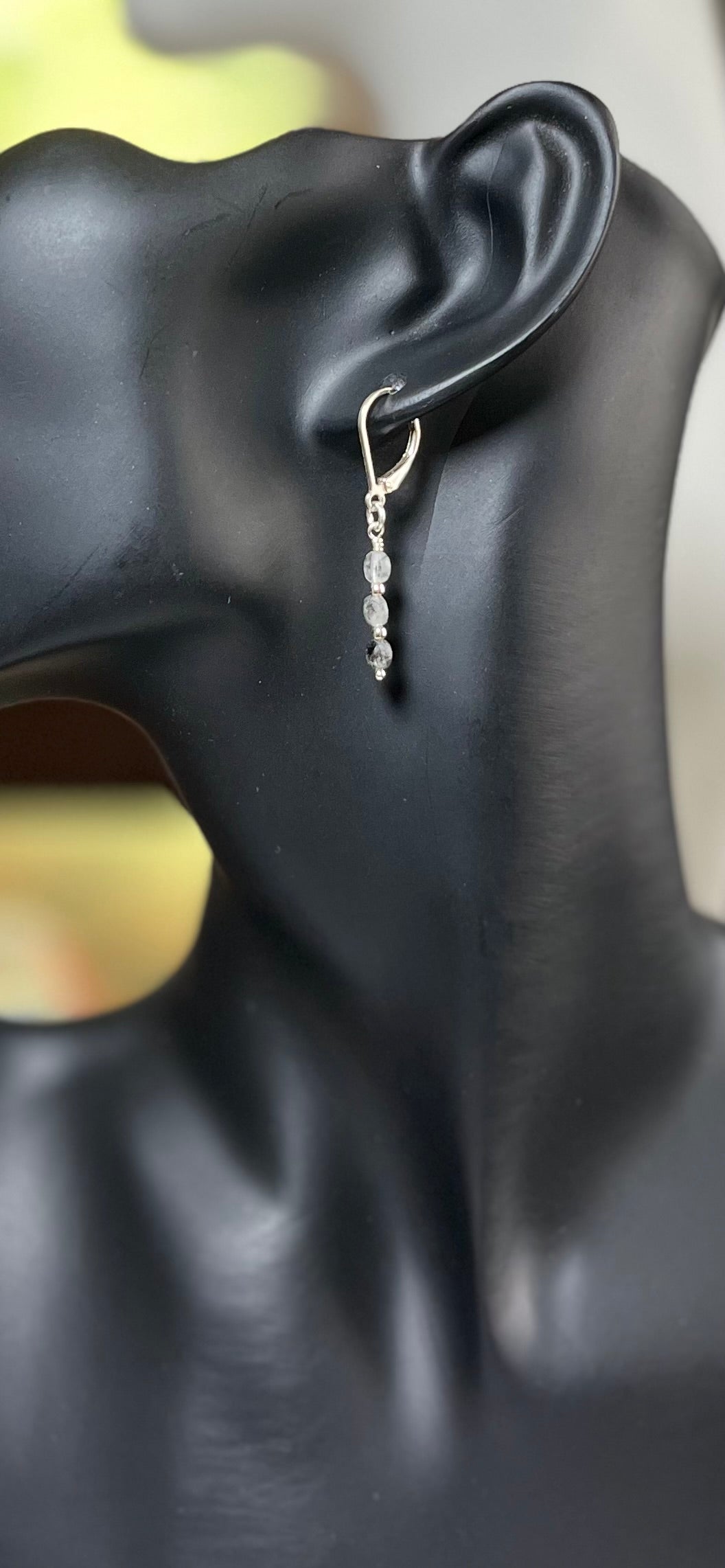 Sterling and Rutilated Quartz Earrings