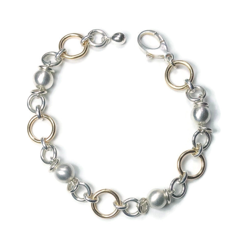 Sterling and 14k Gold Fill Link Bracelet