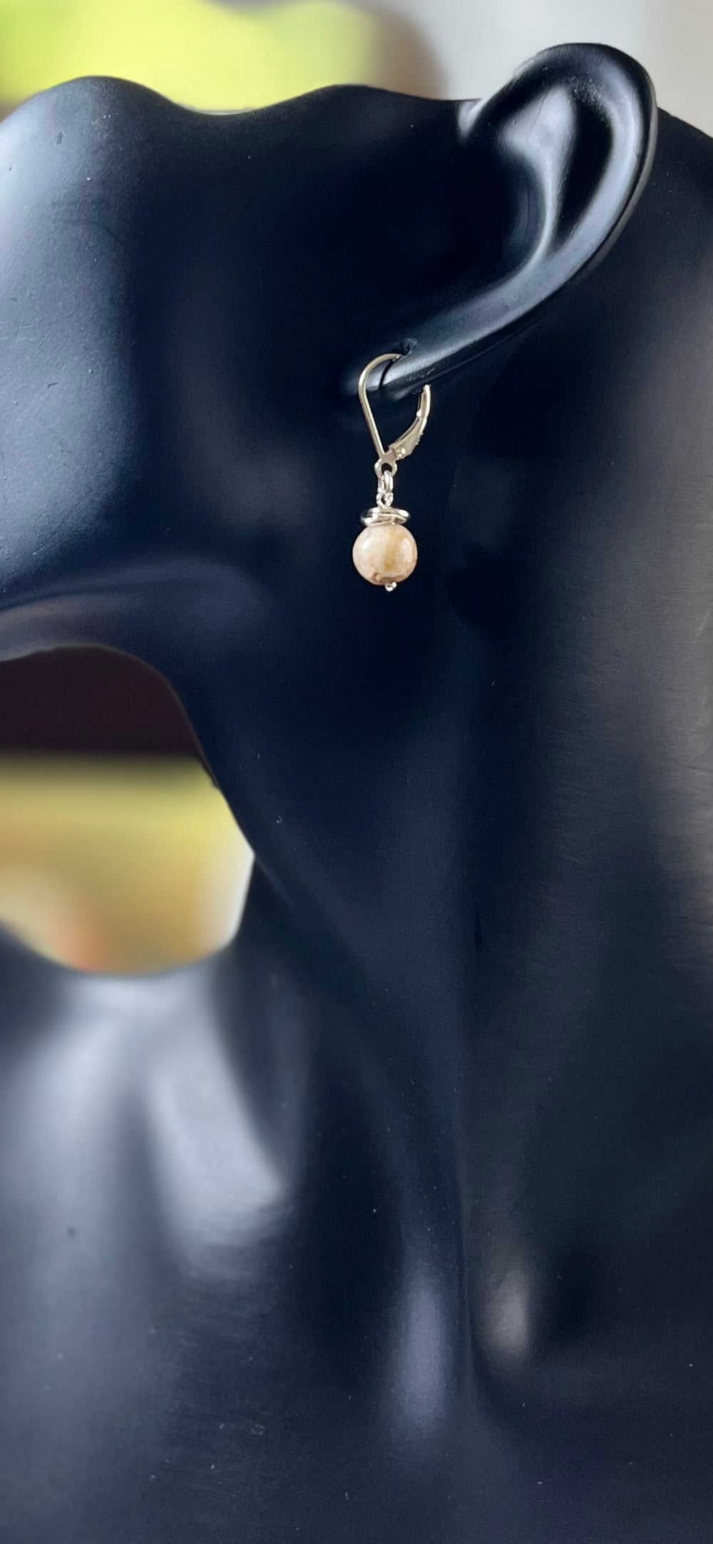 Sterling Silver and Wood Jasper Earrings