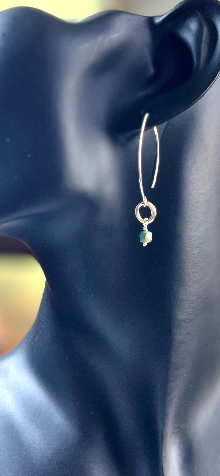Sterling Silver Earrings with Turquoise Drop