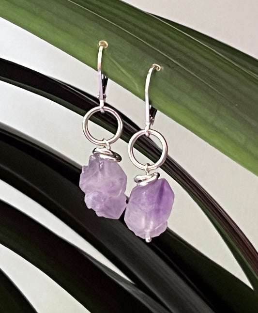 Amethyst and Sterling Earrings