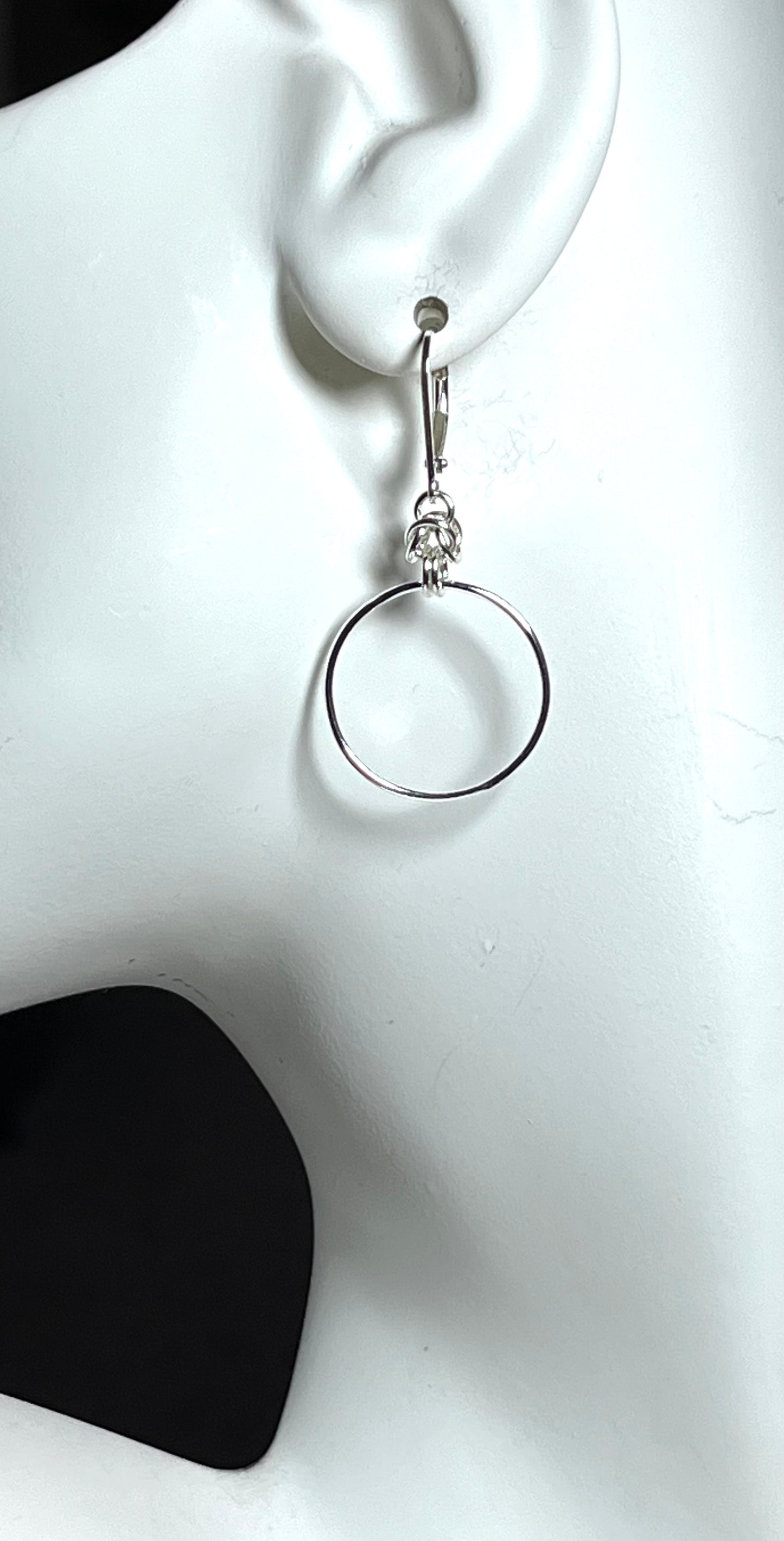 Chainmail Circle Earrings - Sterling Silver