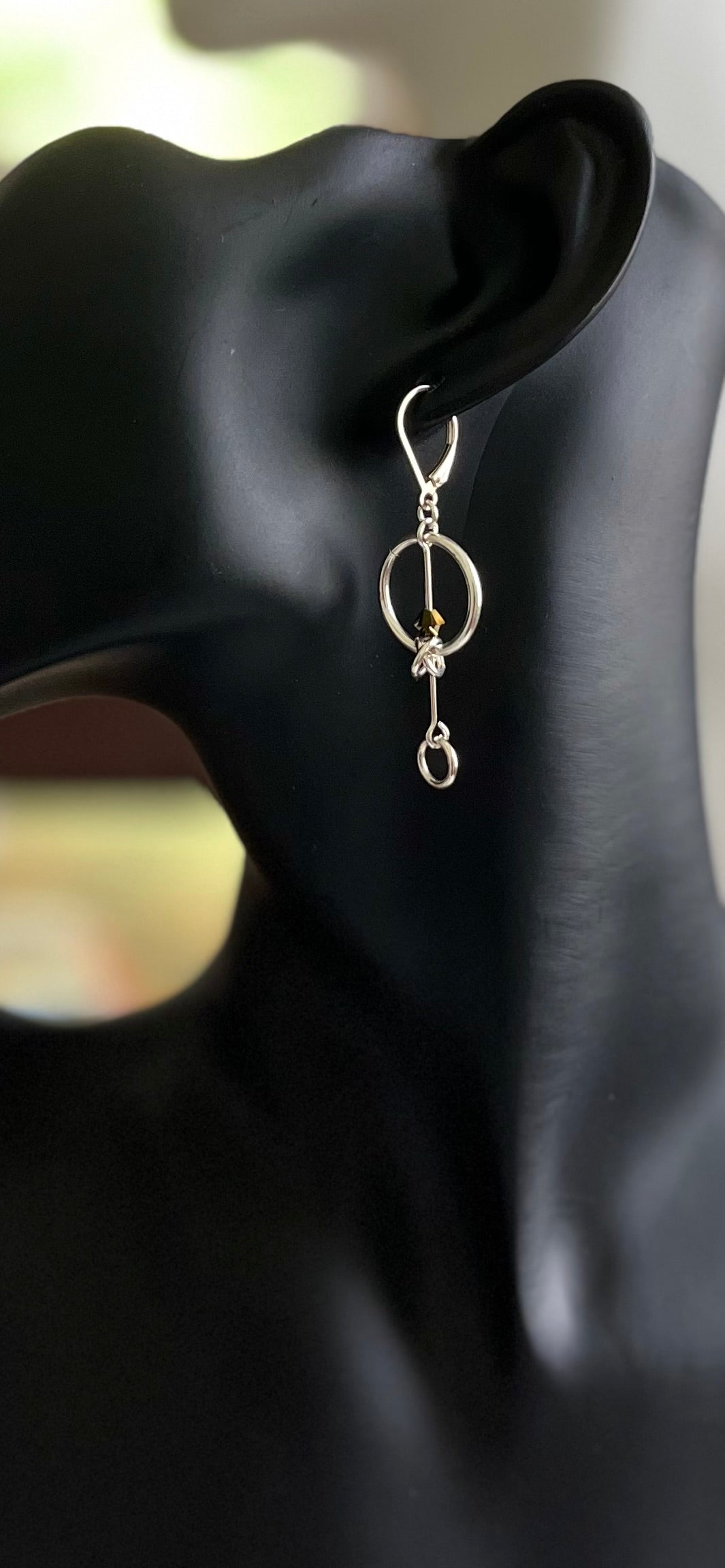 Sterling Silver Earrings with Crystal Accent