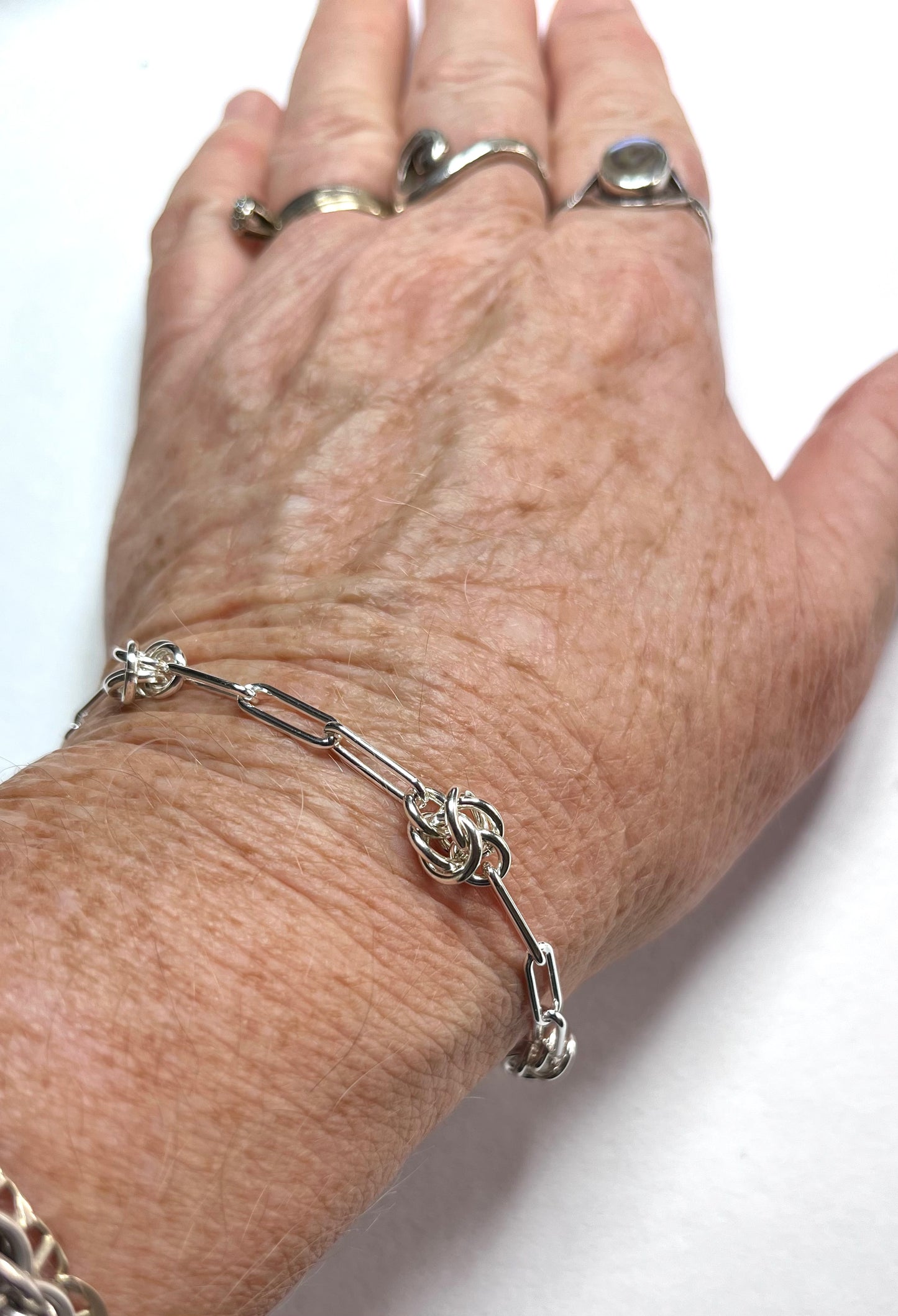 Paperclip and Chainmail Sterling Silver Bracelet
