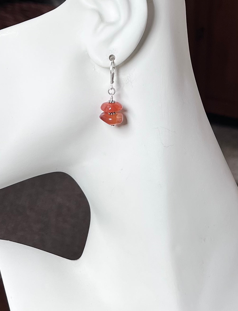 Red Amber Earrings