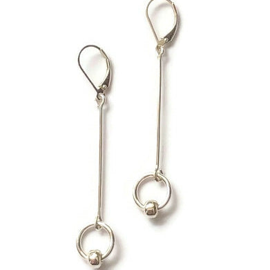 Sterling Silver Long Wire Earrings