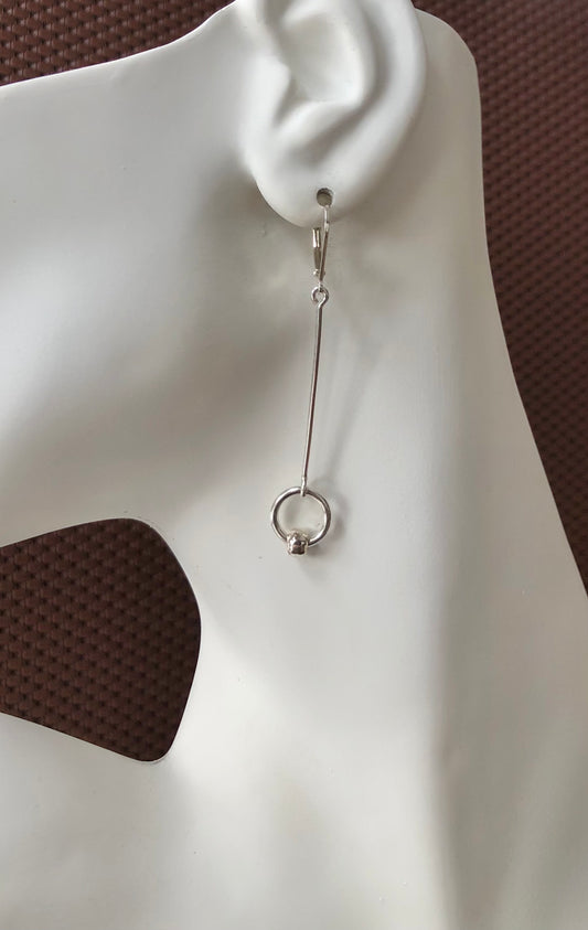 Sterling Silver Long Wire Earrings