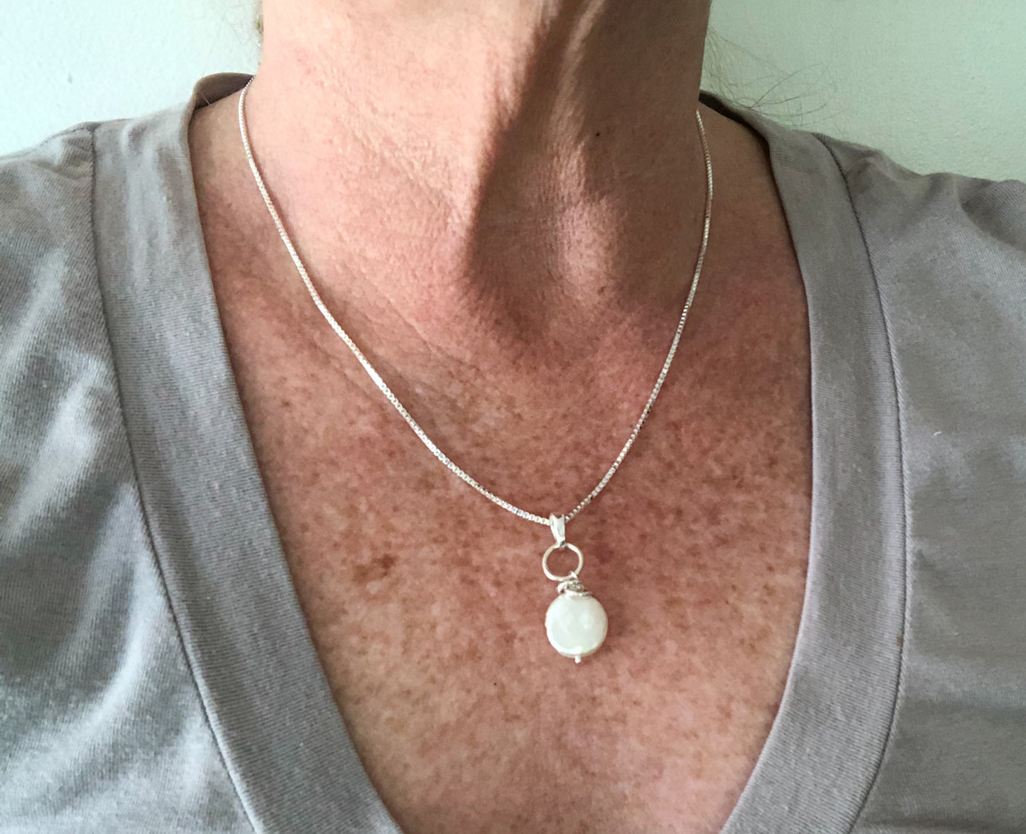 Freshwater Pearl Coin Necklace