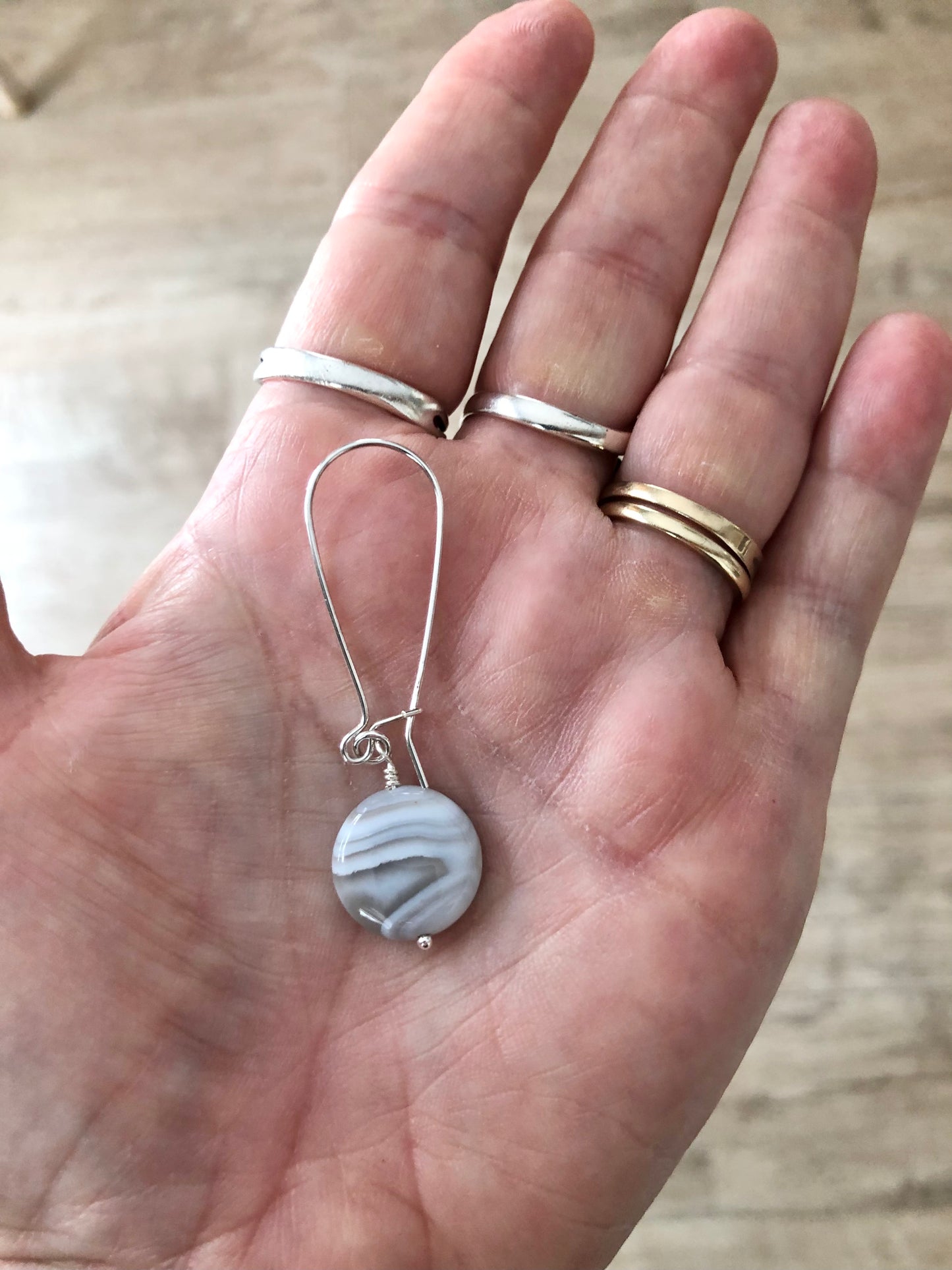 Botswana Agate and Sterling Silver Earrings