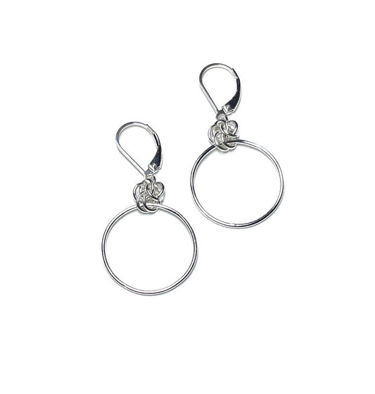 Chainmail Circle Earrings - Sterling Silver