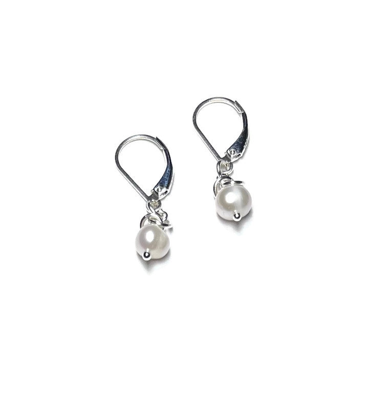 Freshwater Pearl Tiny Drop Earrings | Sterling Silver