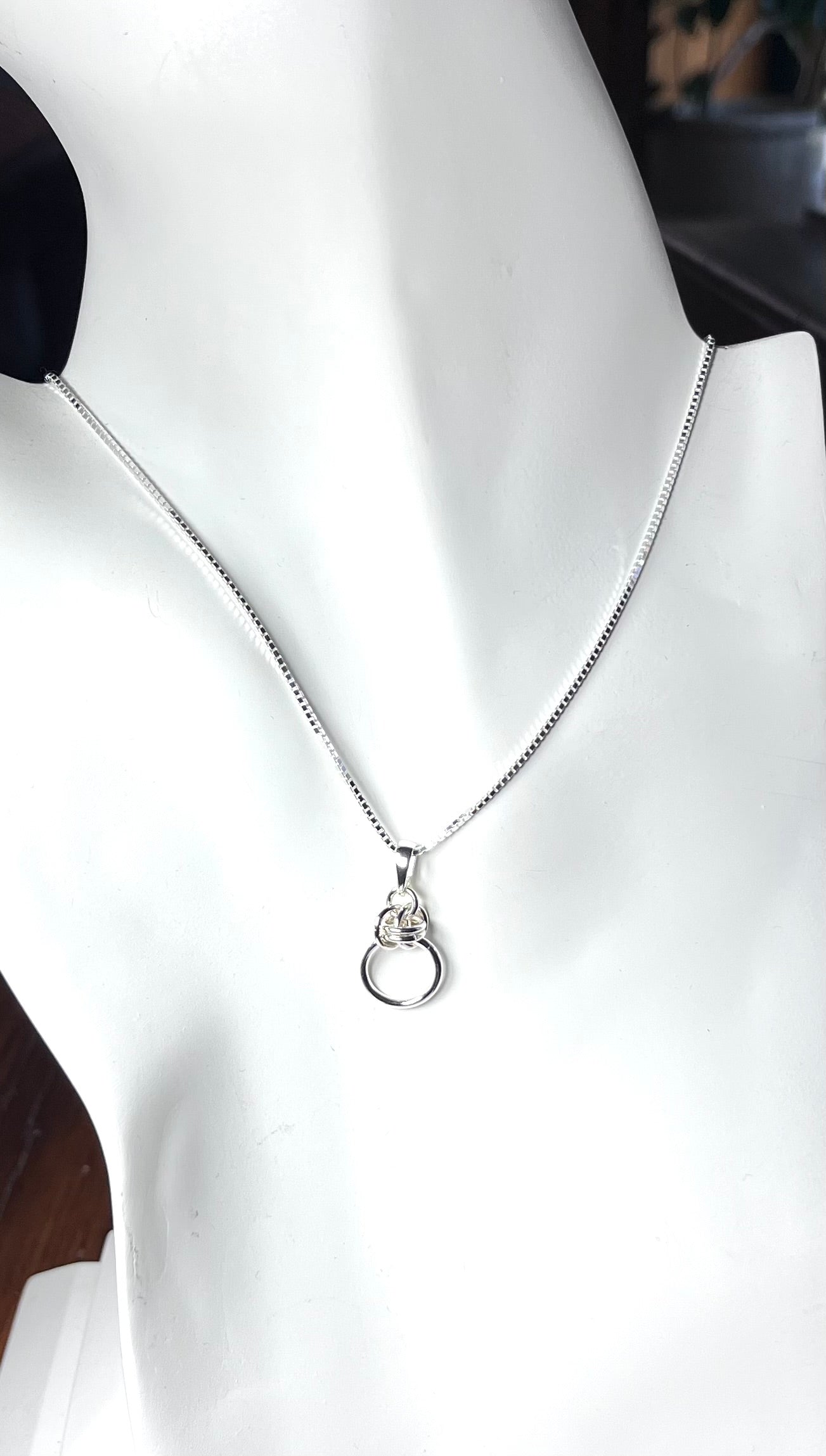 Chainmail Knot Sterling Pendant - 18” Sterling Chain Included
