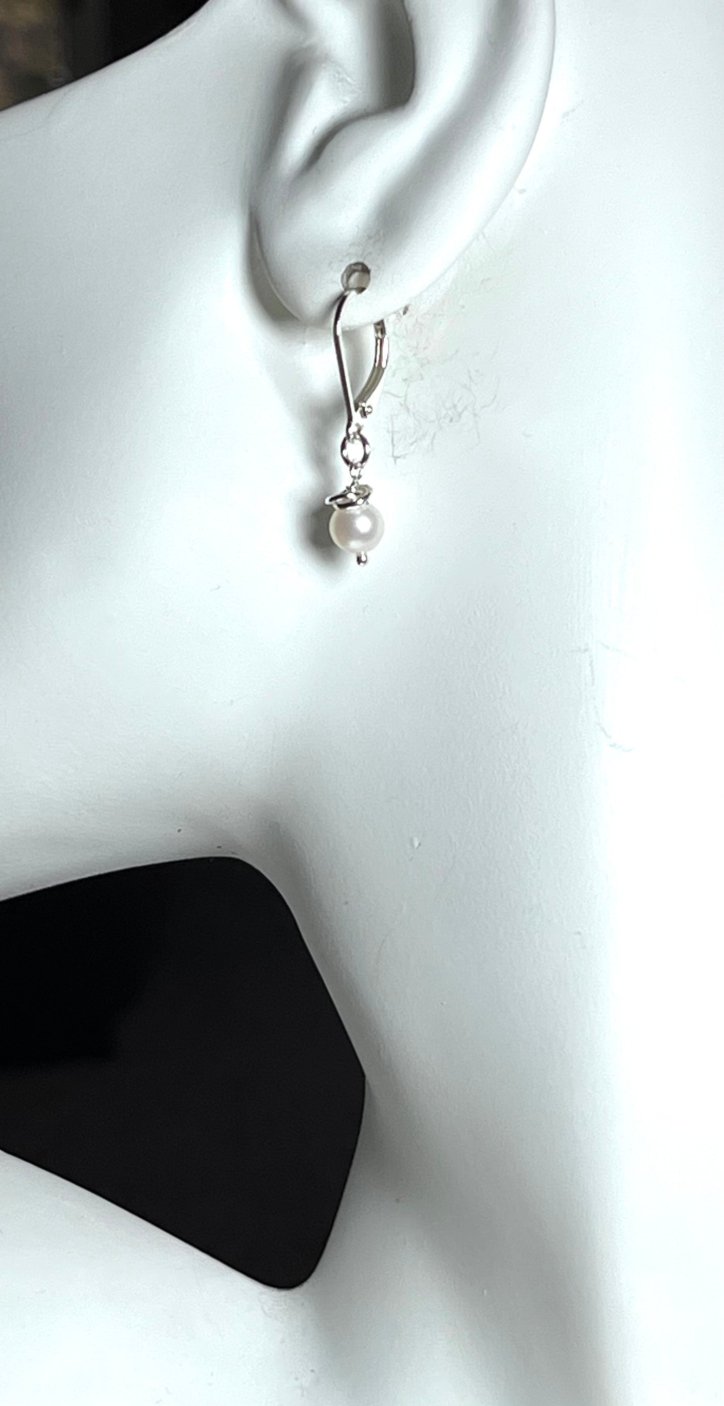 Freshwater Pearl Tiny Drop Earrings | Sterling Silver