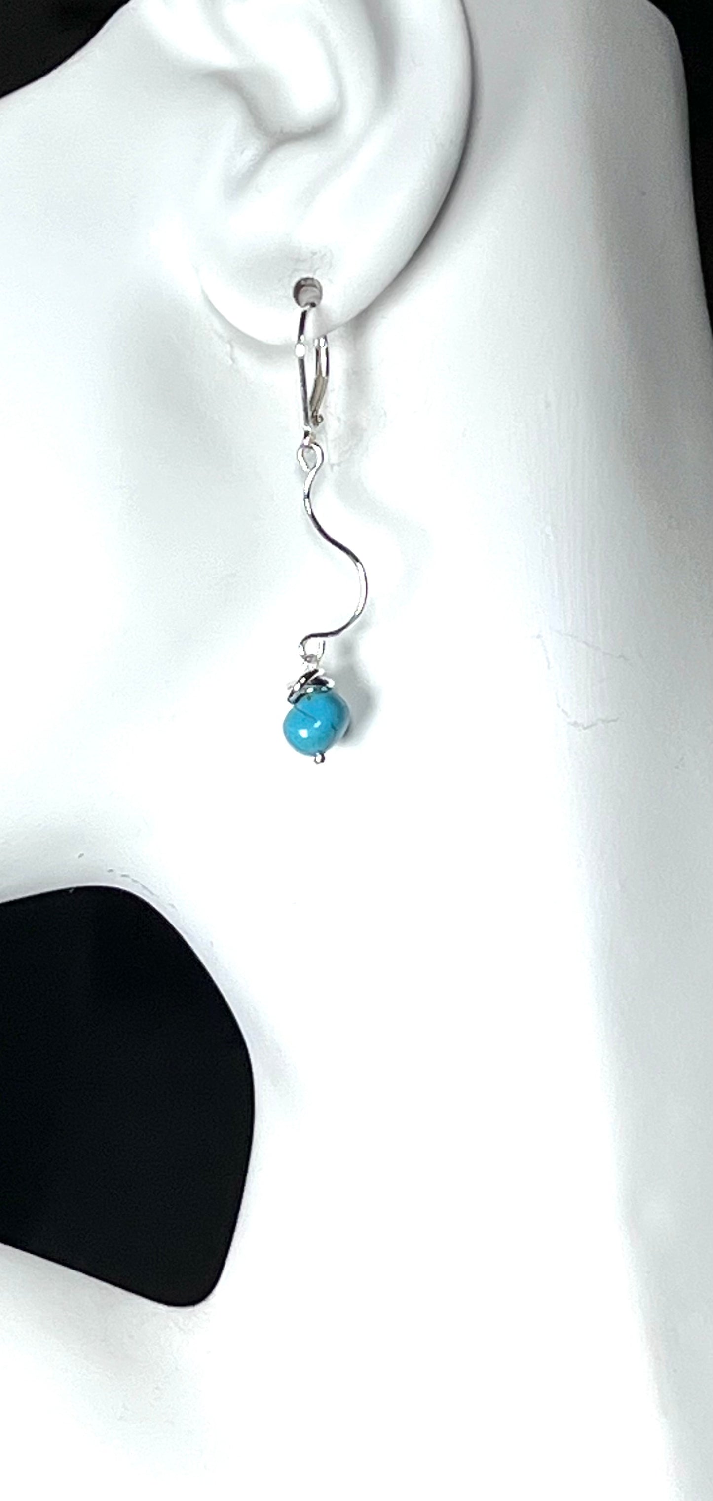 Wave Earrings | Sterling Silver and Turquoise