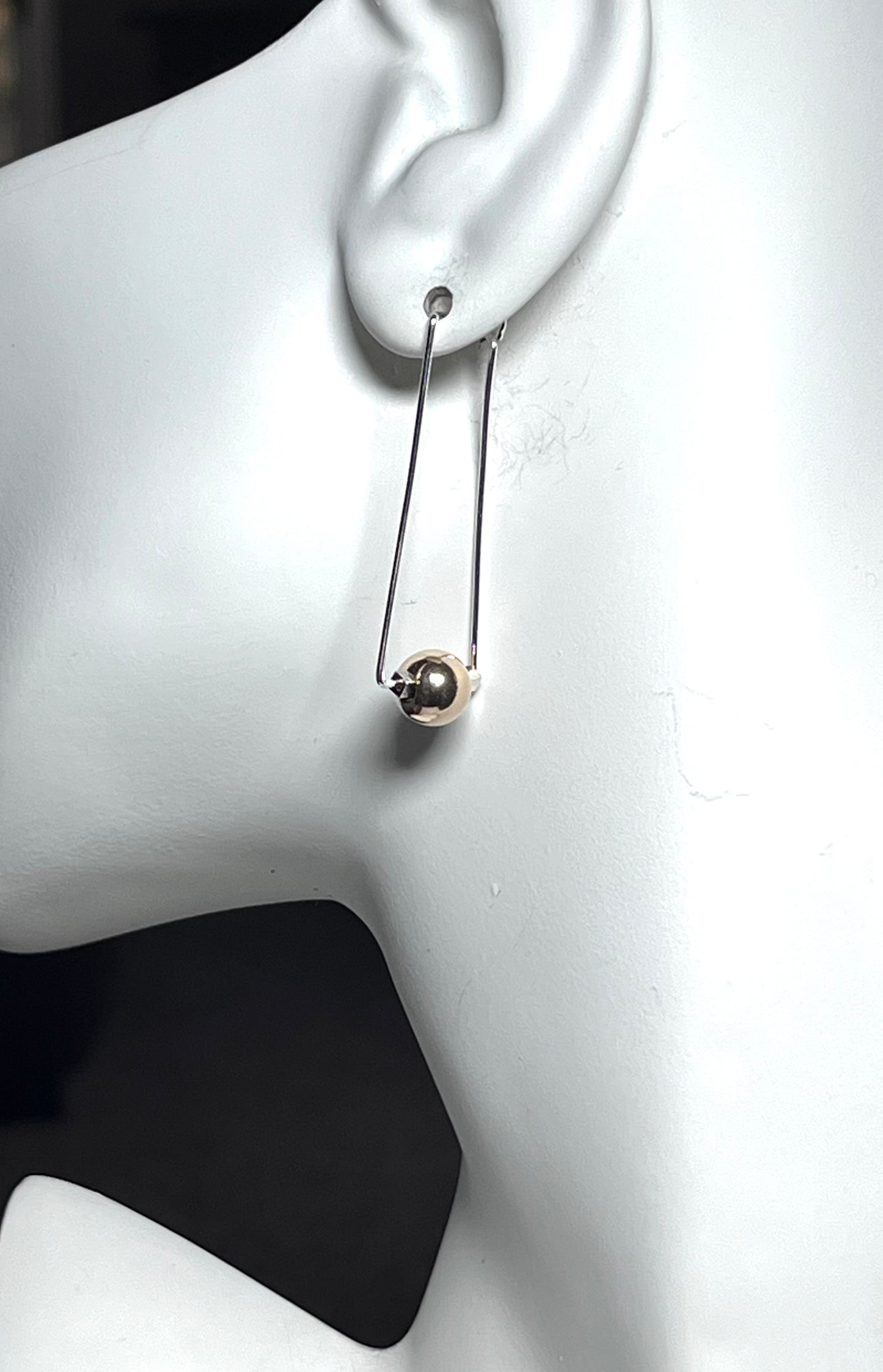 Rectangular Hoops with 14k Gold Fill Beads