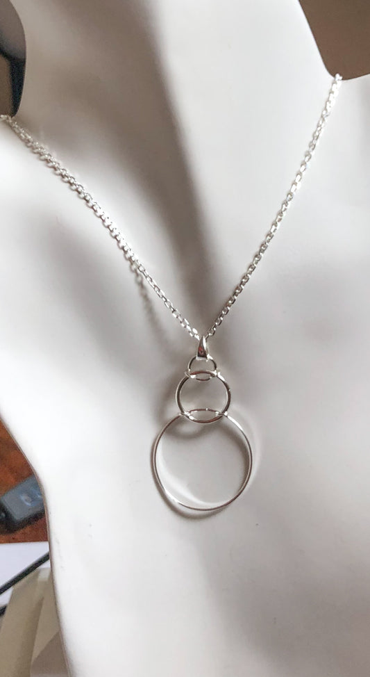 Triple Circle Sterling Necklace