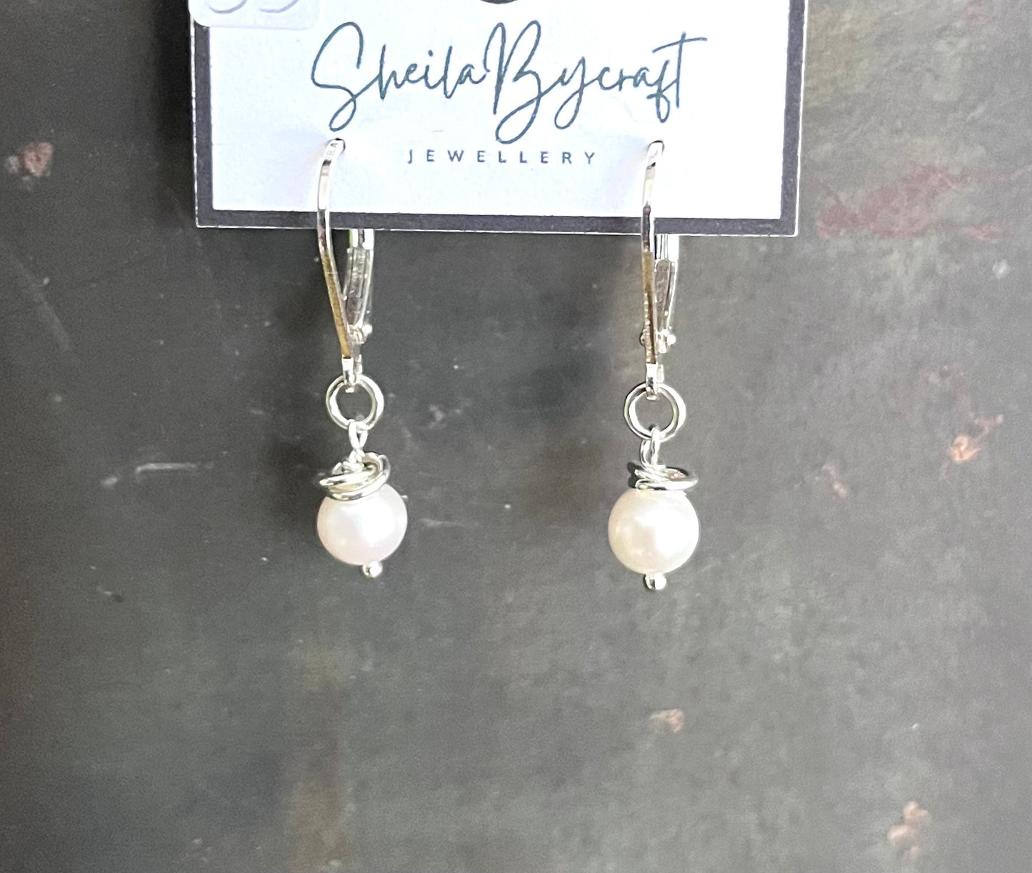 Freshwater Pearl Tiny Drop Earrings | Sterling Silver