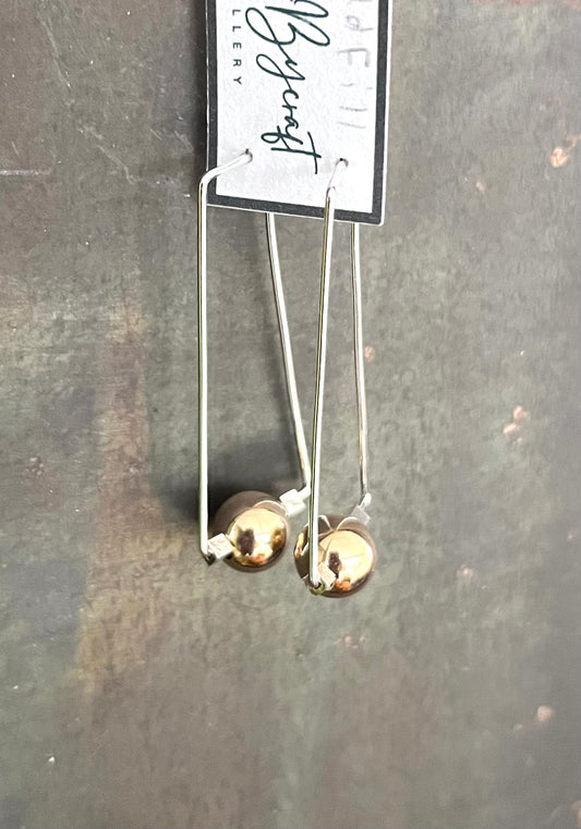 Rectangular Hoops with 14k Gold Fill Beads