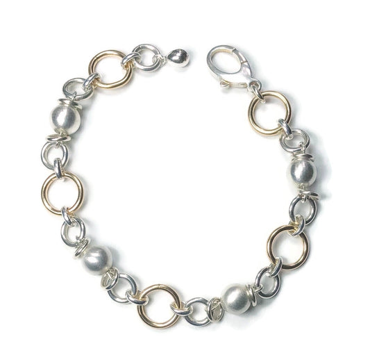 Sterling and 14k Gold Fill Link Bracelet