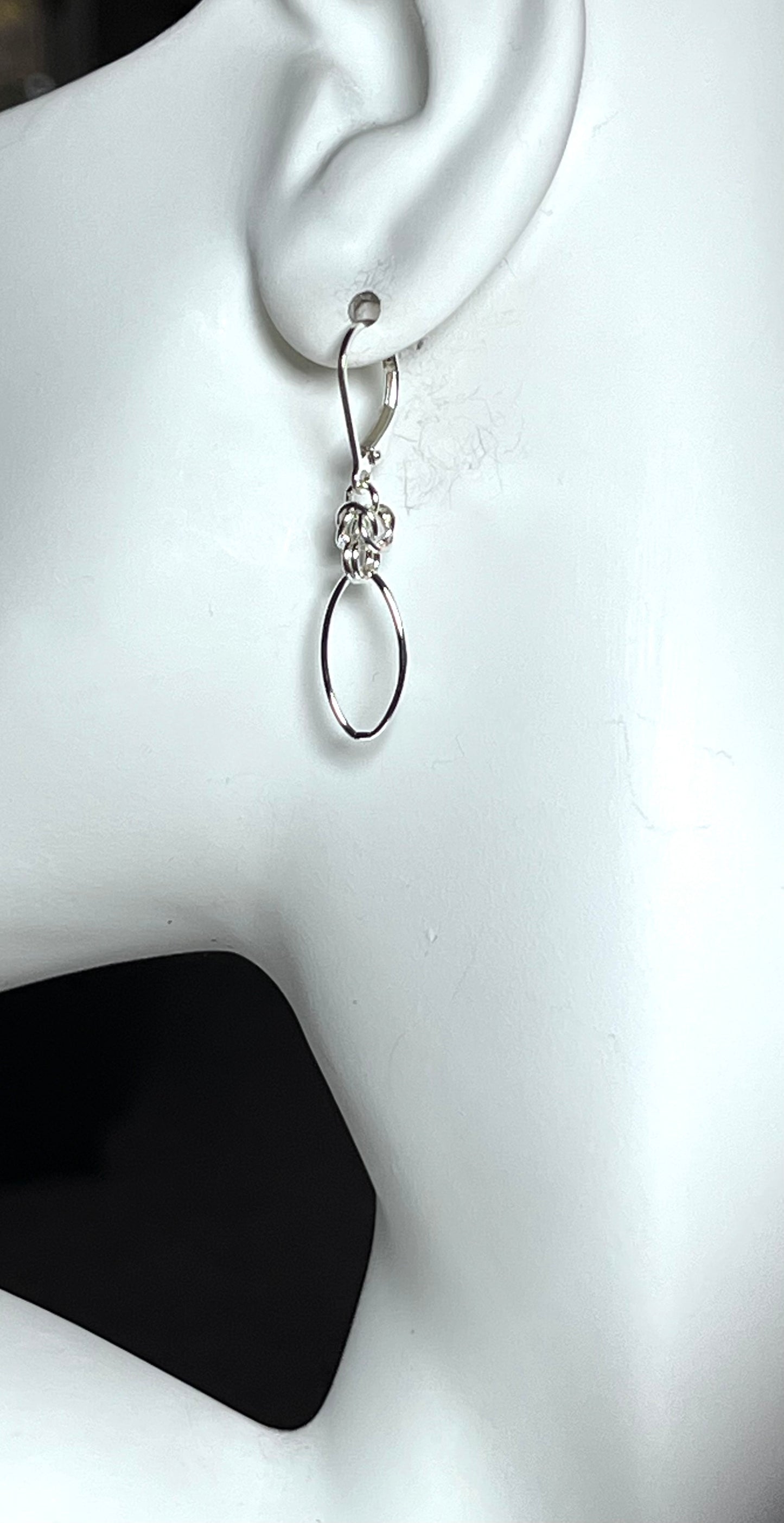 Chainmail Marquis Earrings - Sterling