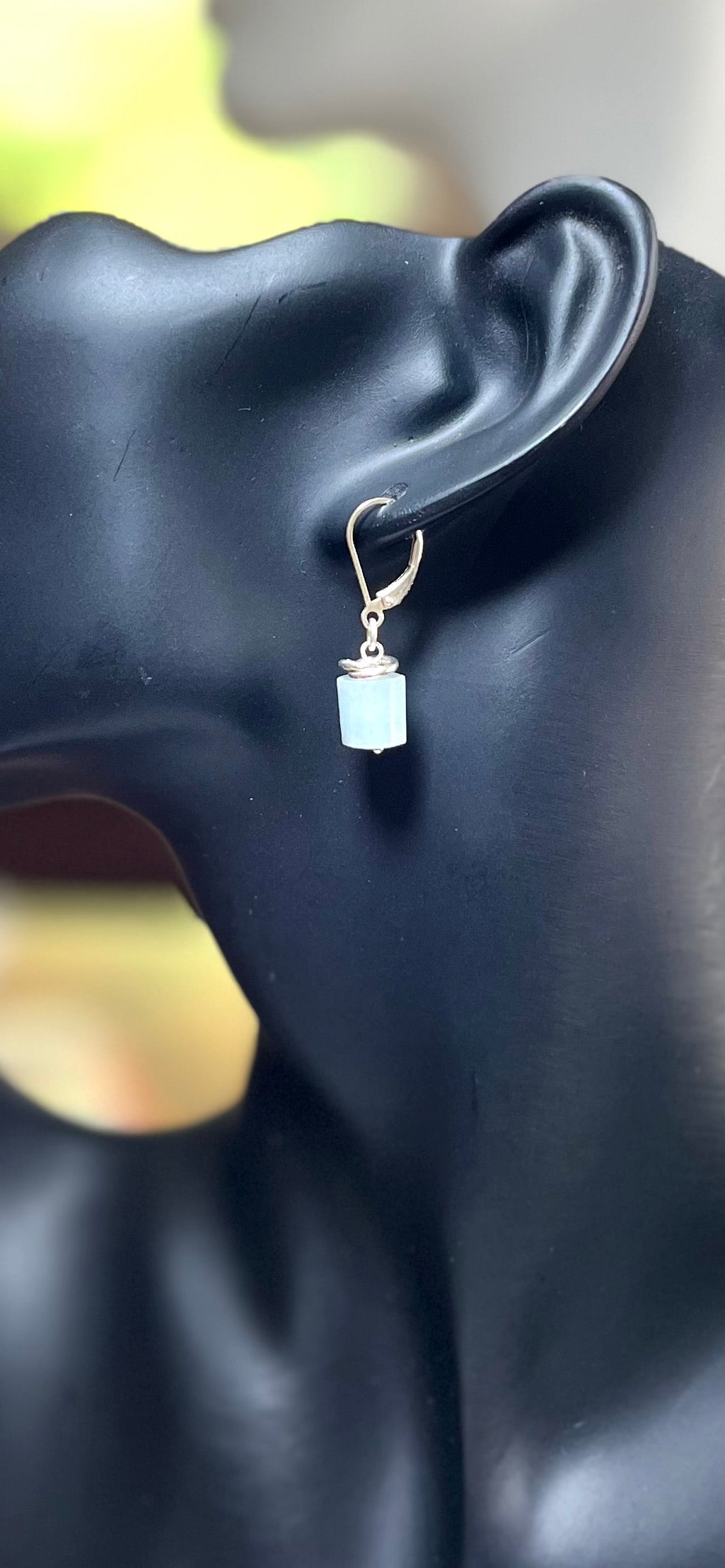 Raw Aquamarine and Sterling Silver Earrings