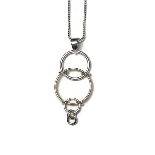 Sterling and 14k Gold Fill Circle Necklace
