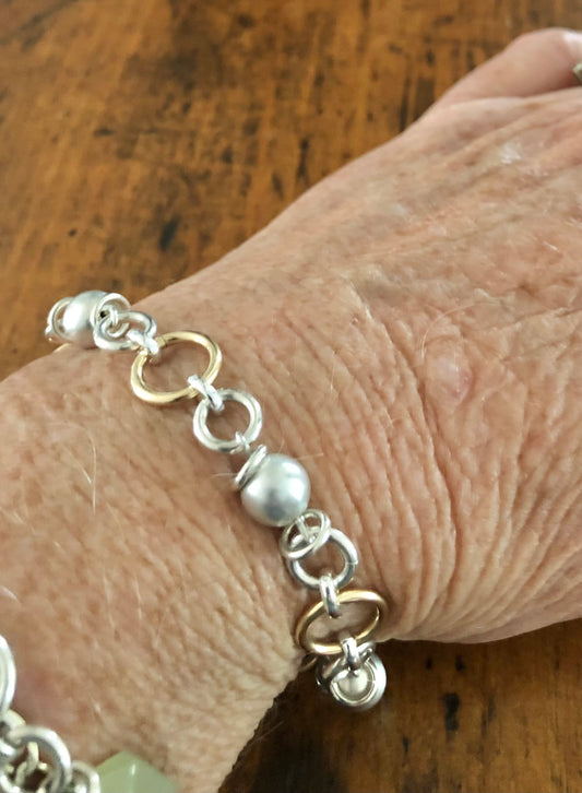 Sterling and 14k Gold Fill Link Bracelet