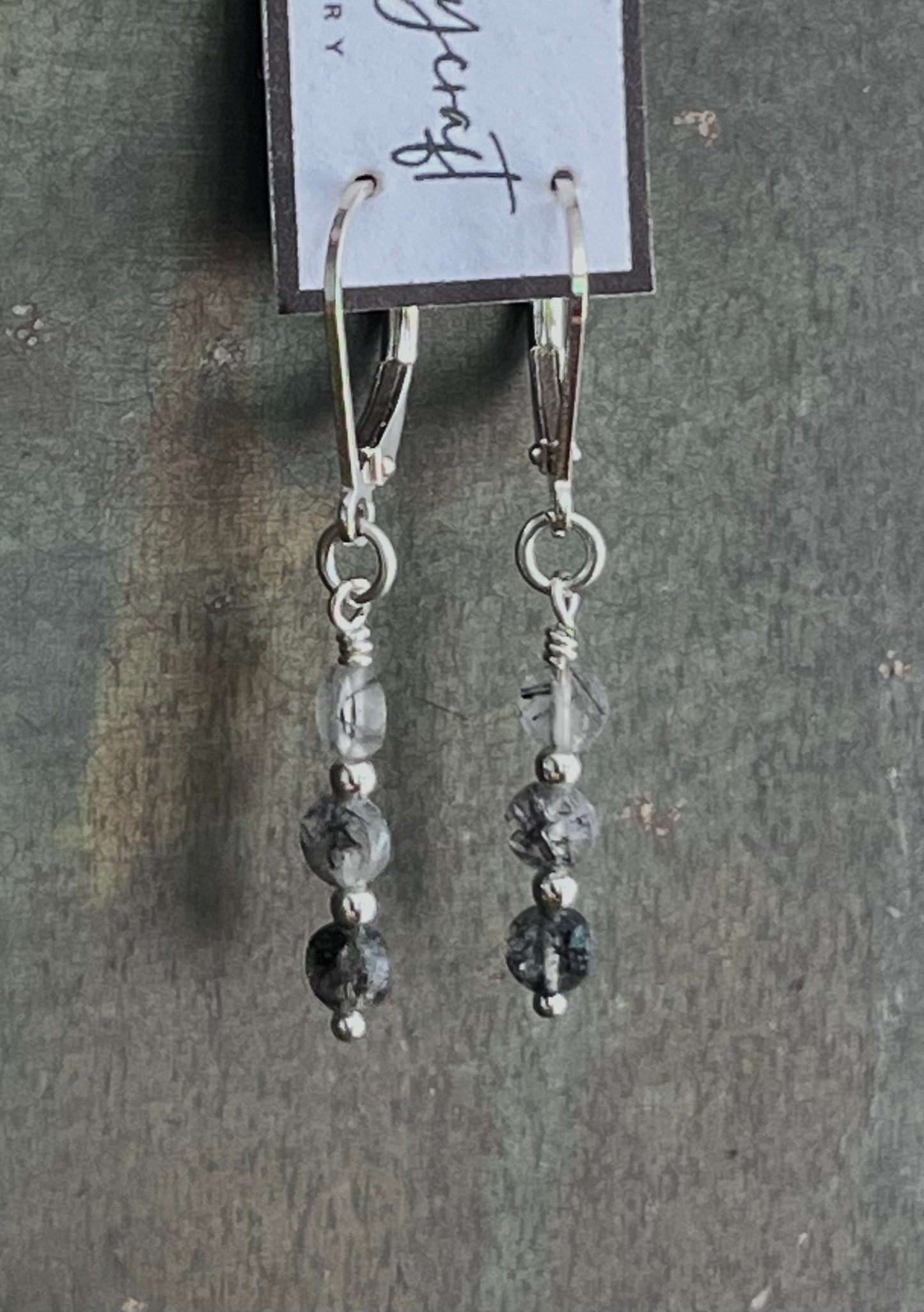 Sterling and Rutilated Quartz Earrings