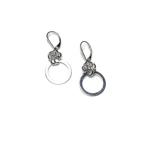 Chainmail Circle Earrings - Sterling