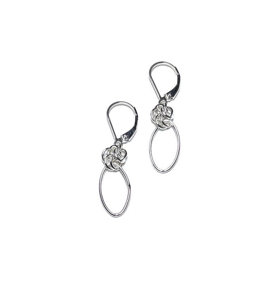Chainmail Marquis Earrings - Sterling