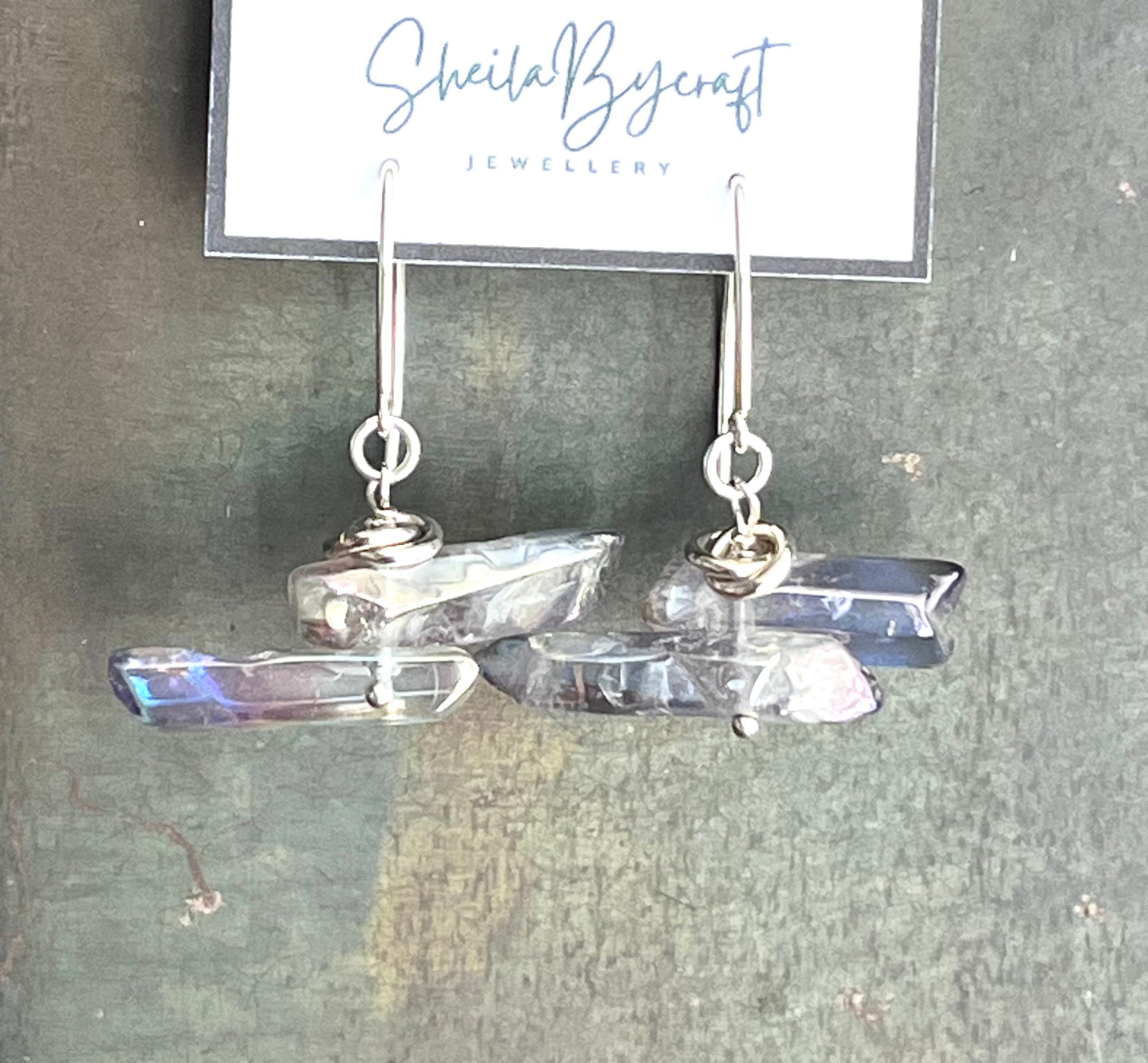 Sterling Silver and Gray Quartz Earrings
