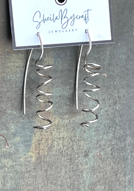 Sterling Silver Spiral Earrings
