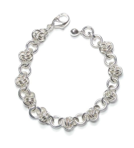 Sterling Silver Barrel Chainmail Bracelet