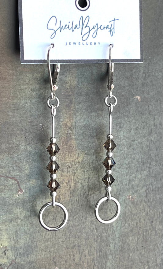 Sterling Silver, Swarovski Crystal Earrings