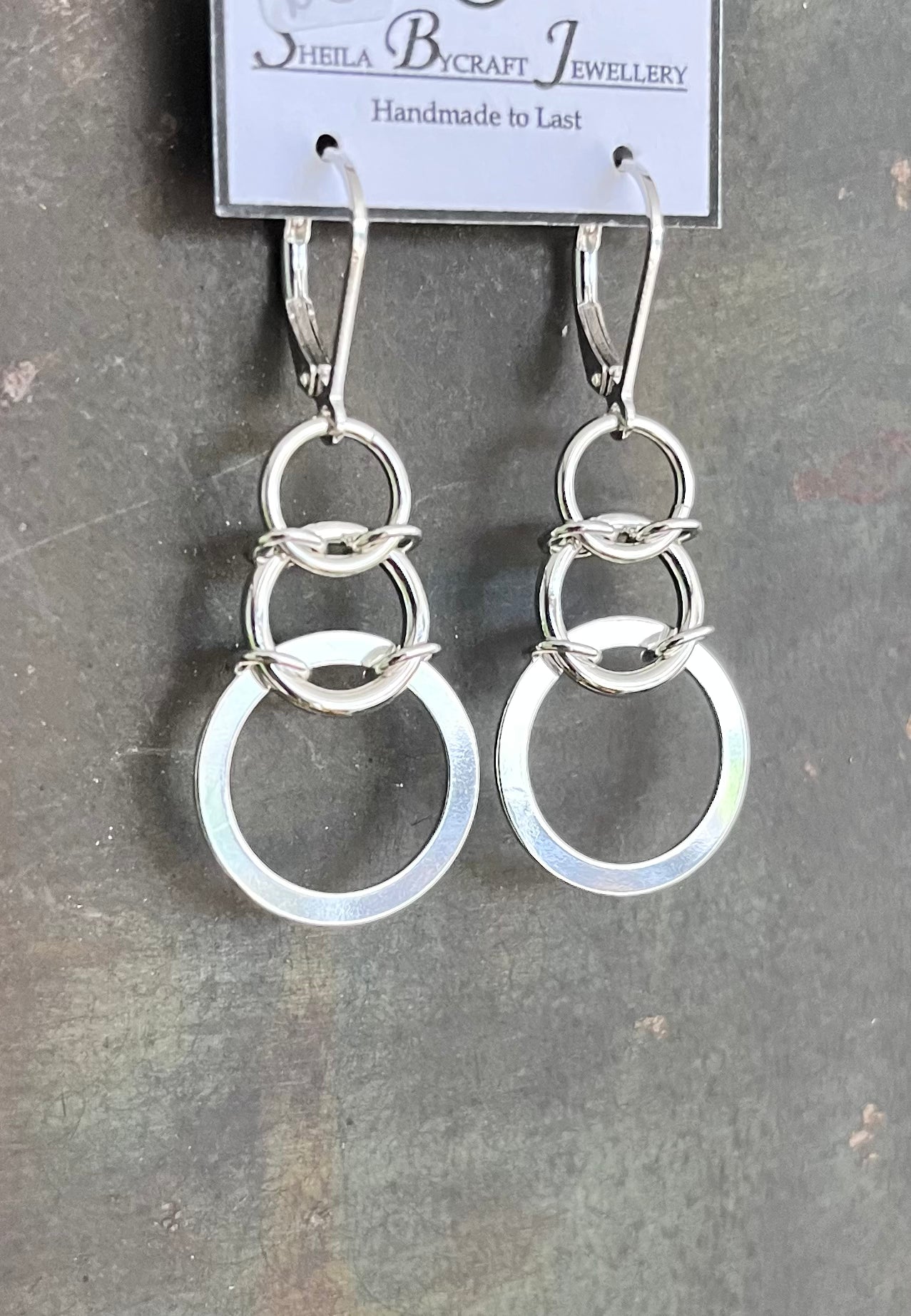 Sterling Silver Chainmail Earrings