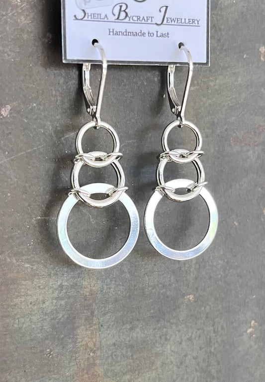Sterling Silver Chainmail Earrings