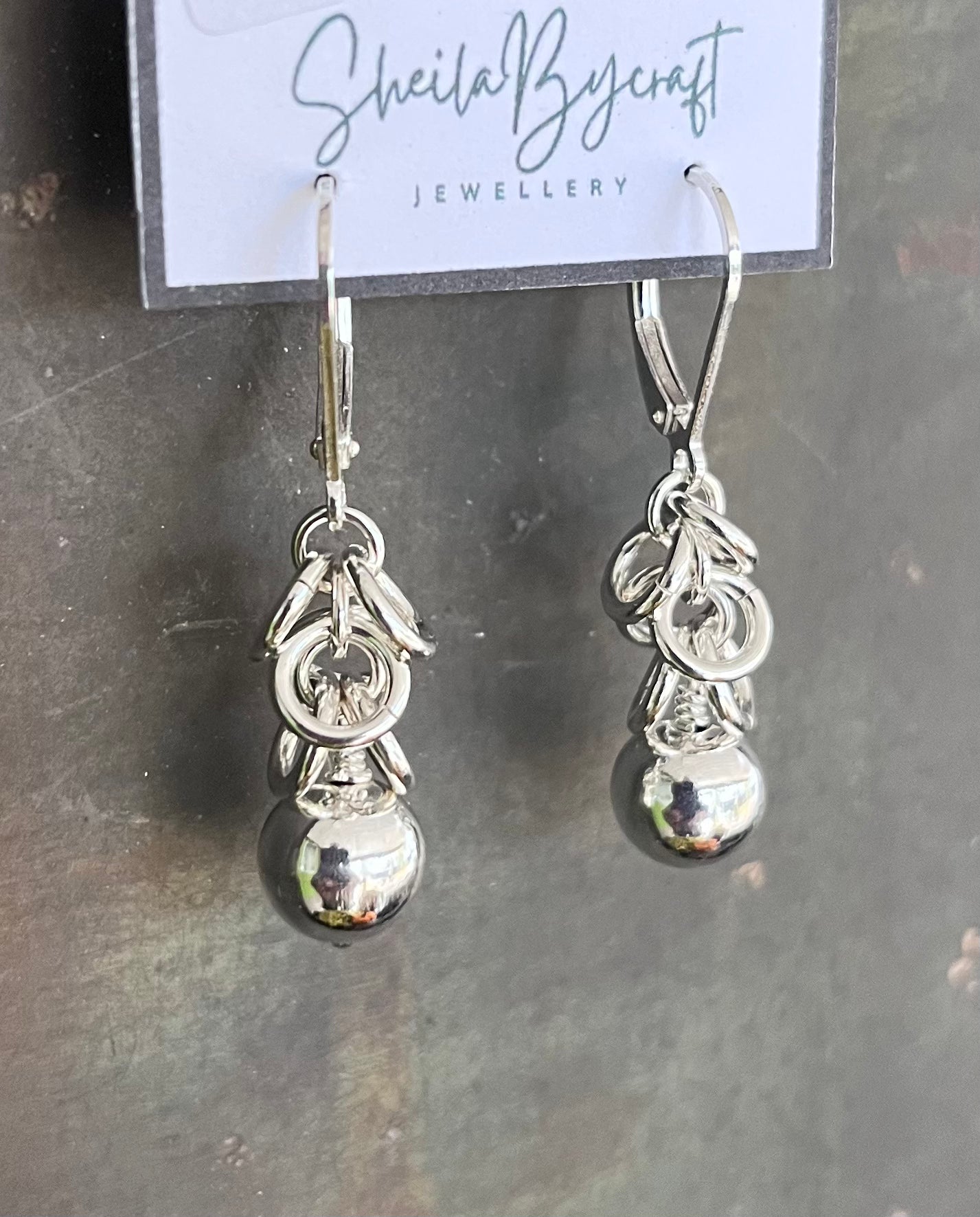 Shaggy Sterling Earrings - Sterling round bead