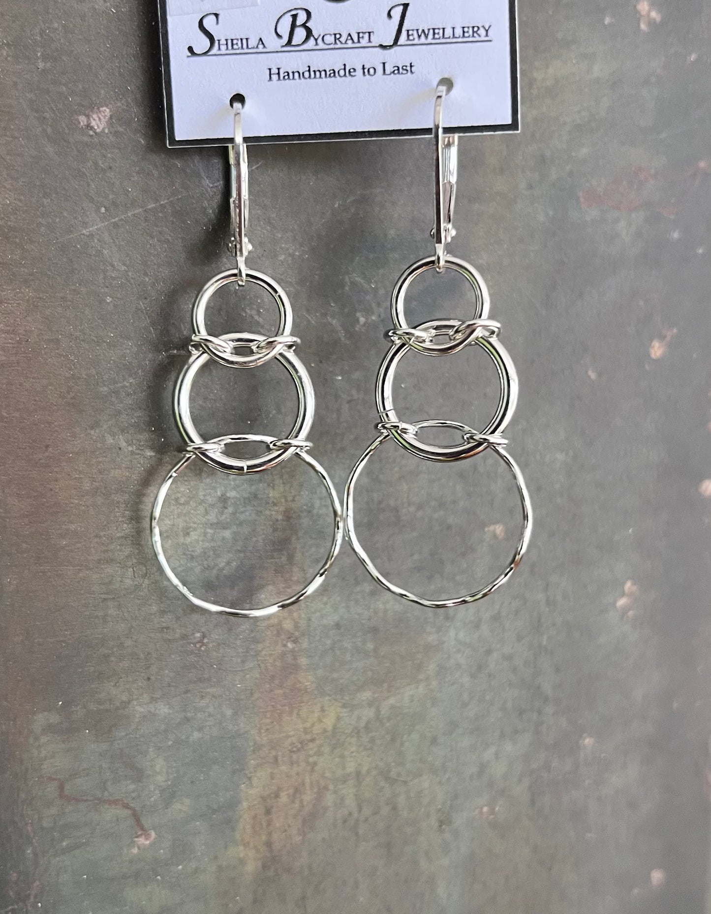 Sterling Chainmail Trio Earrings
