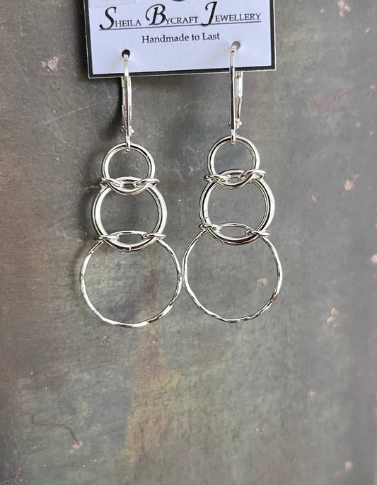 Sterling Chainmail Trio Earrings
