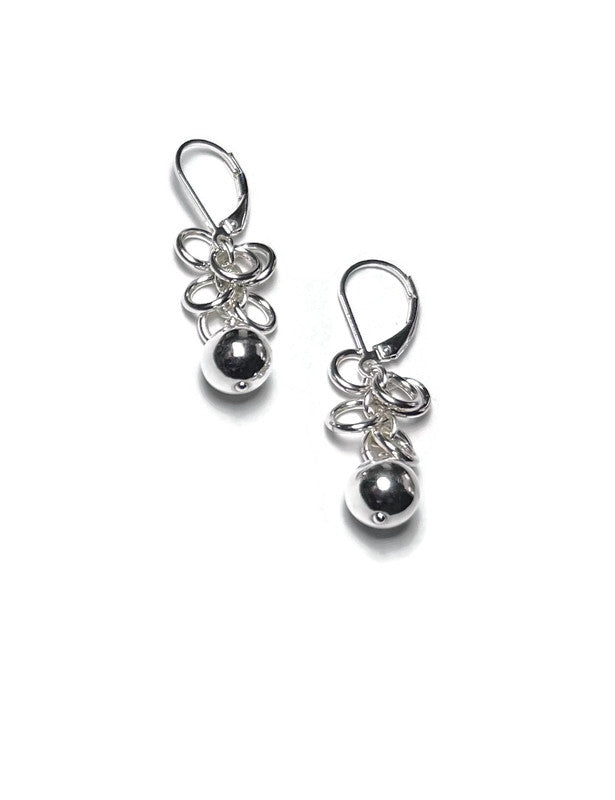 Shaggy Sterling Earrings - Sterling round bead