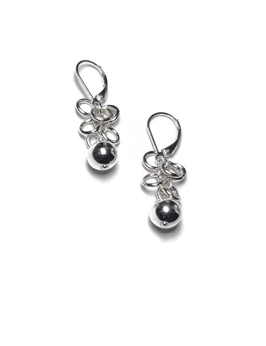 Shaggy Sterling Earrings - Sterling round bead