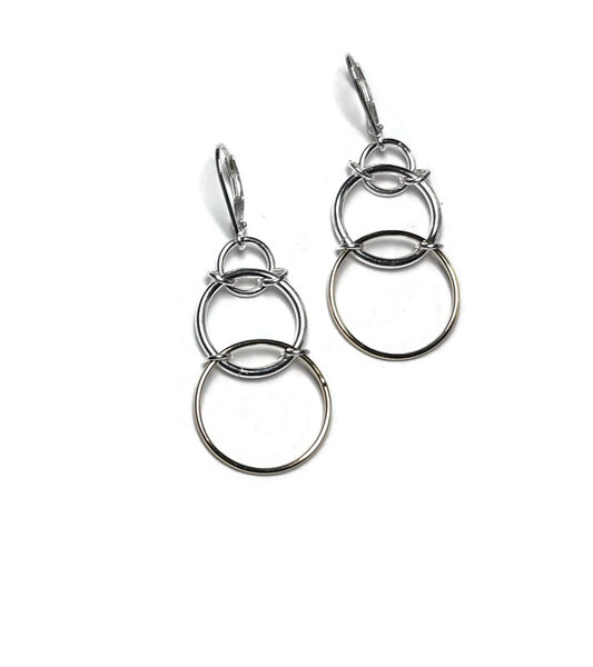 Sterling Silver | 14k Gold-filled Chainmail Trio Earrings
