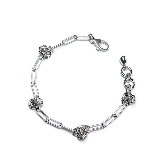 Paperclip and Chainmail Sterling Bracelet