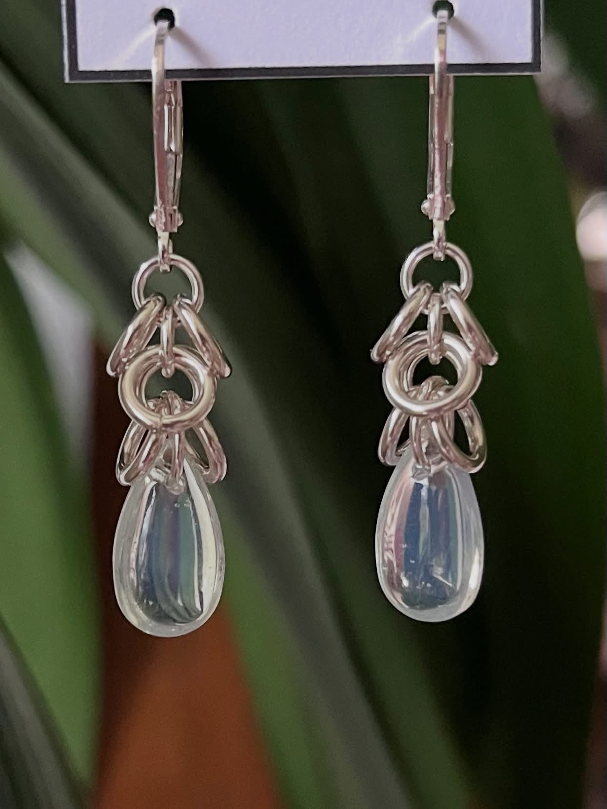 Sterling Silver and Opalite Shaggy Earrings