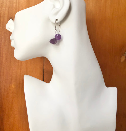 Amethyst Asymetrical Earrings