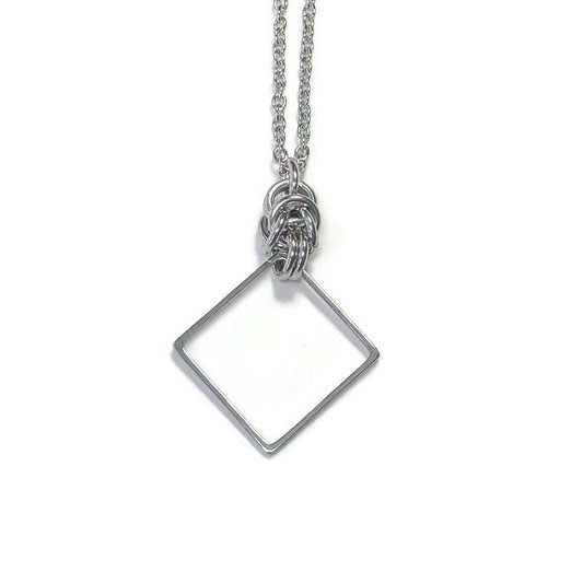 Stainless Steel Square  Necklace