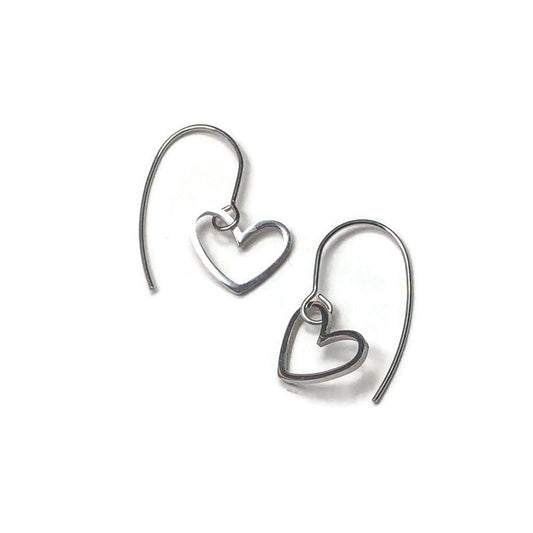 Stainless Steel Heart Earring - Short